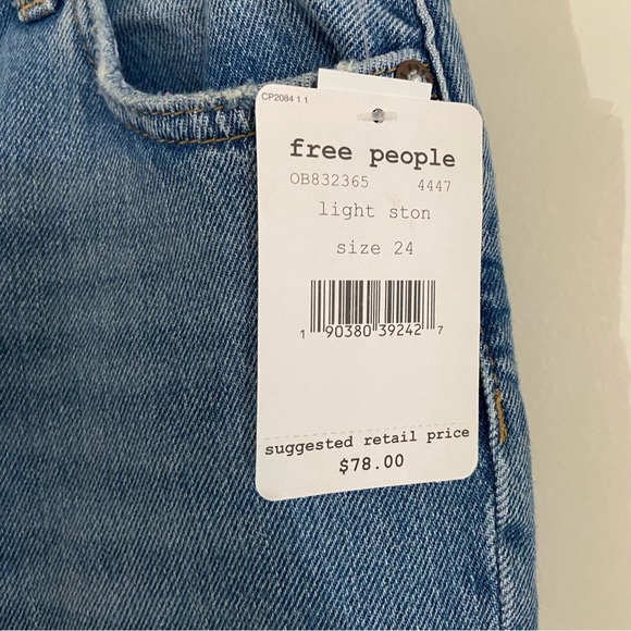 NWT Free People Maggie Mid Rise Straight Jeans - Picture 8 of 12